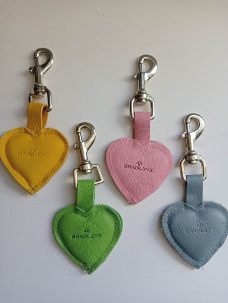 Leather Heart Key Ring - 5 Colours