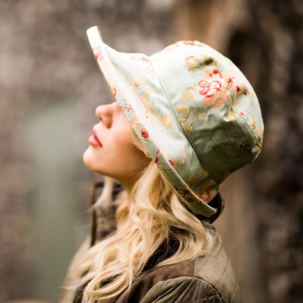 Floral Linen Sun Hat