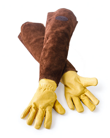 Bradleys the tannery long sleeve leather gardening gloves