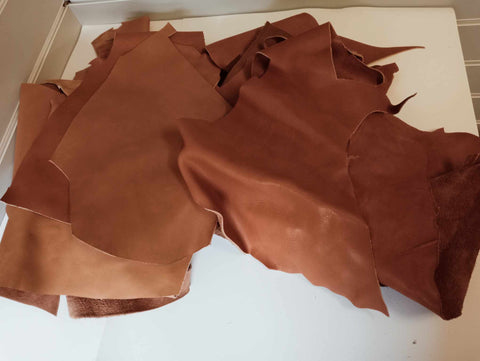 1KG Leather Offcut Bundle - Tan