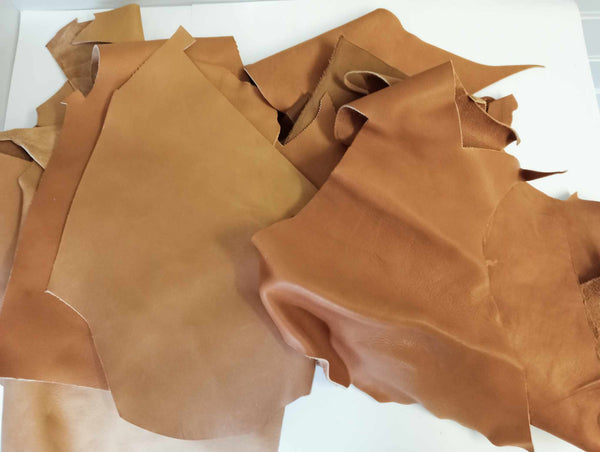 1KG Leather Offcut Bundle - Tan