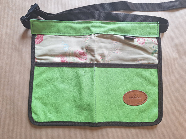 Floral Half Leather Apron - Green