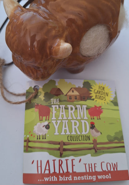 Highland Cow Bird Wool Hanger