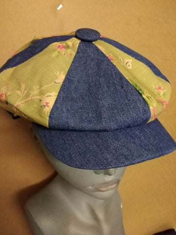 Breton Cap - Denim and Green