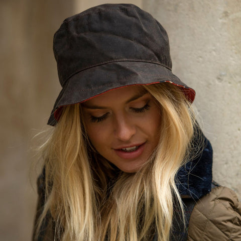 Waxed Cotton Bucket Union Jack Hat