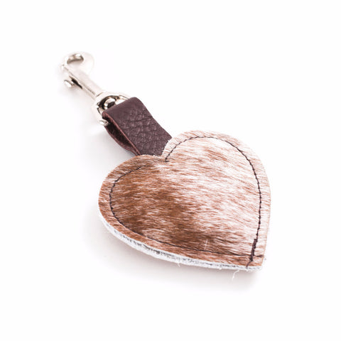 Leather heart keyring