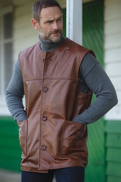 Bradleys Leather Jerkin Waistcoat