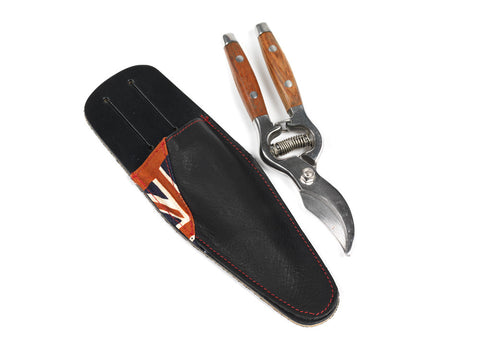 Garden secateurs and leather pouch