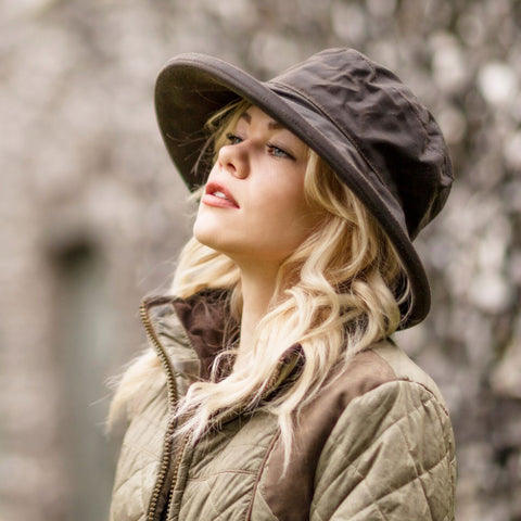 Waterproof Brown Waxed Cotton Hat